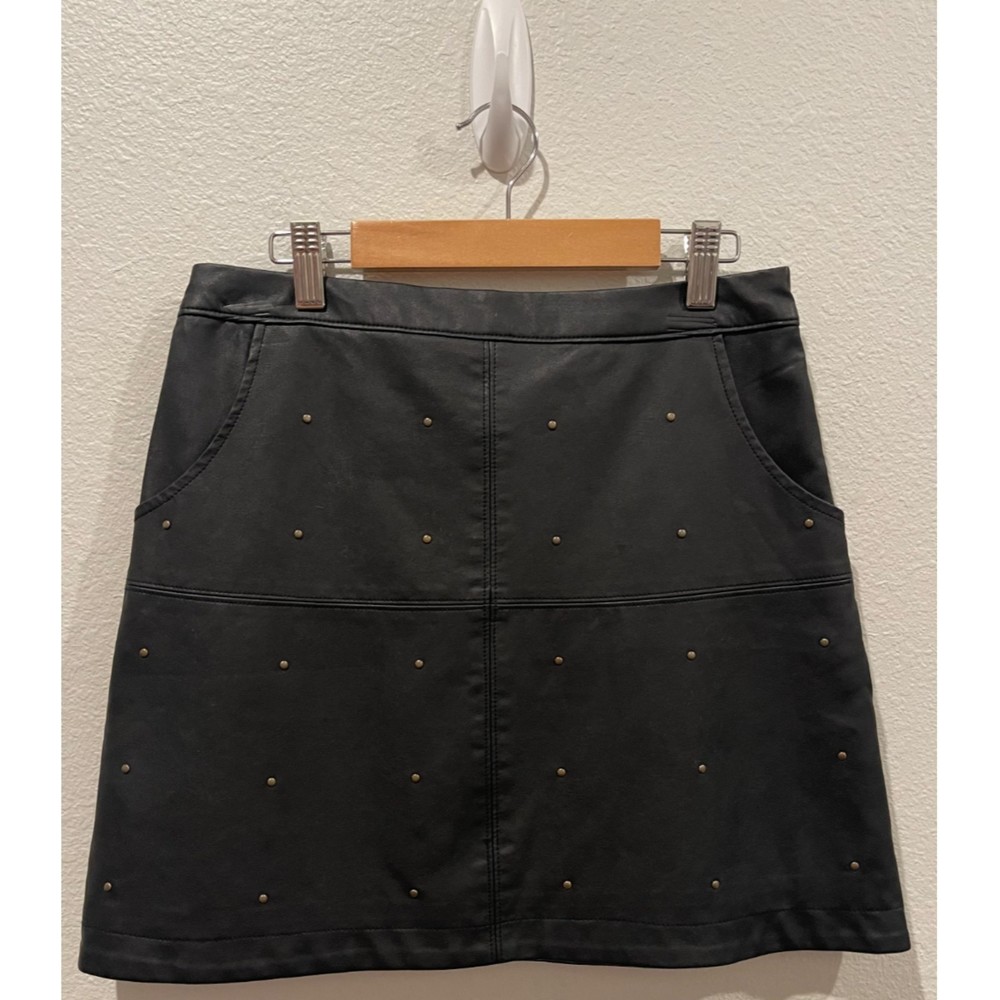 HOLLISTER Black Studded A-Line Mini Skirt